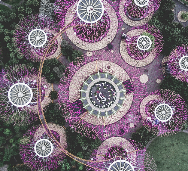Aerial view of mandala park